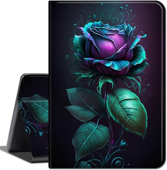 for Amazon Kindle Fire 7 case 2019/2017 Release 9th/7th Generation,Slim Lightweight Smart Shell Stand Cover with Auto Wake/Sleep for Amazon fire 7 Tablet 9th/7th Generation,Blue Rose Flower