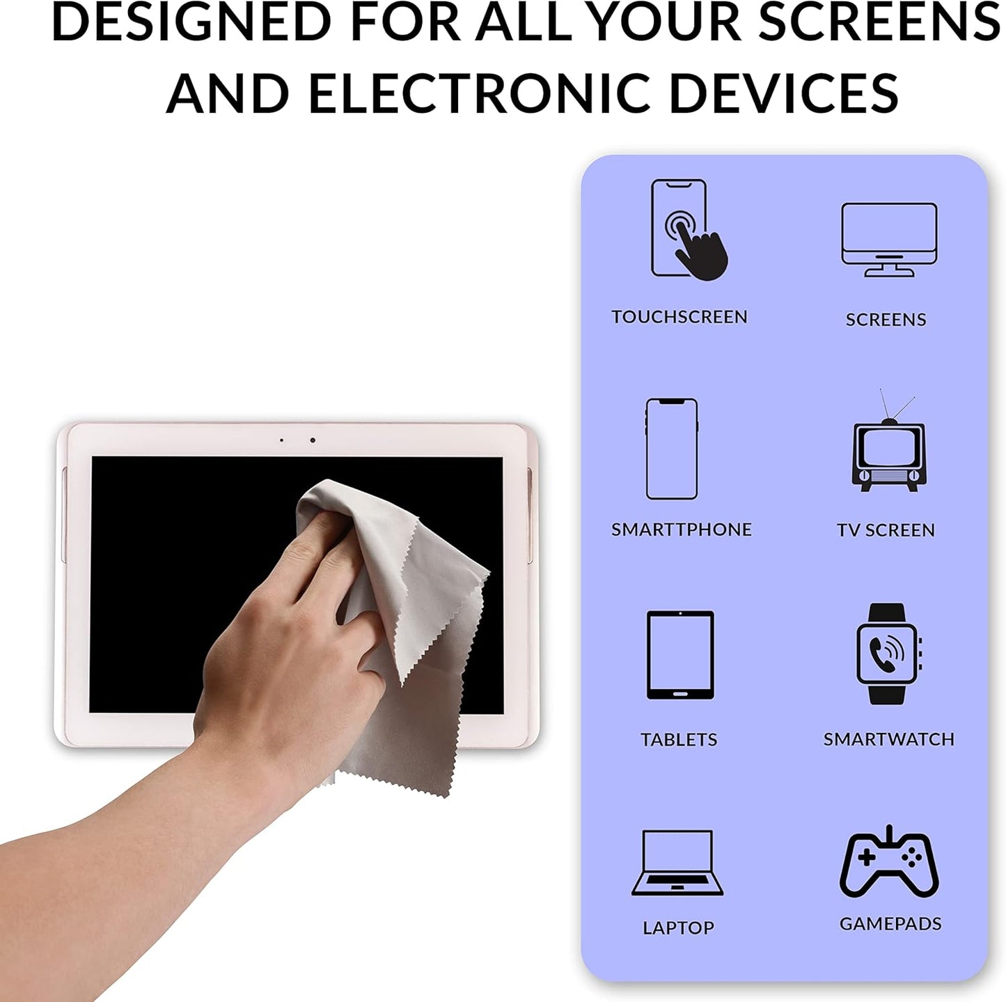 Swanky Computer Screen Cleaner Kit: Set of Electronic Cleaner Spray Microfiber Cleaning Cloth for Tv Cleaner - Ipad Screen Cleaner - iPhone Cleaner - Monitor Cleaner - Laptop Cleaner (2 Oz, 6-Pack)