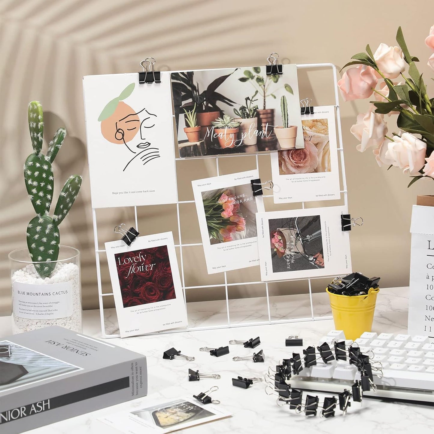 Yexiya 600 Pcs Medium Binder Clips Paper Clips Office Supplies Paper Clamps for Teachers Students School Office Business Paperwork Supplies (Black, 1.25 Inch)