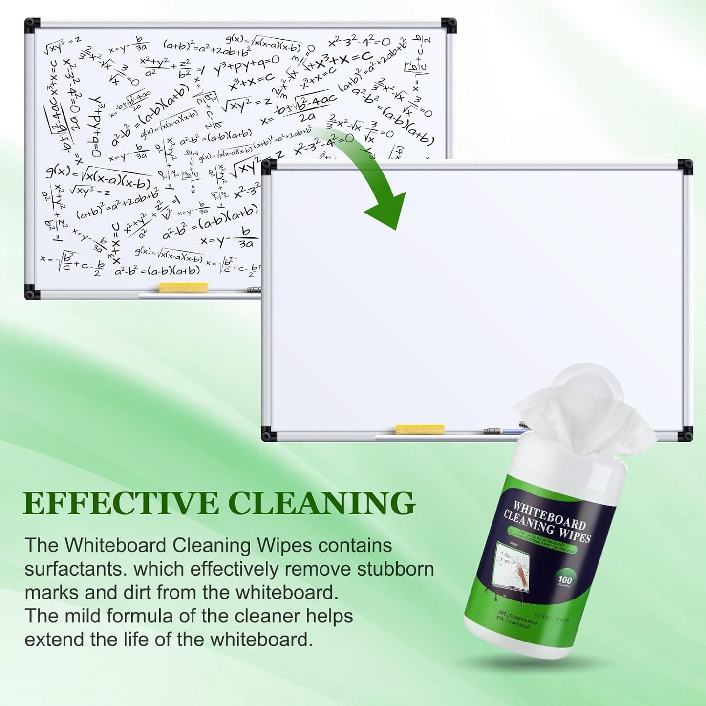 6 Pack Dry Erase Wipes 600 pcs Whiteboard Cleaning Wipes Wet Whiteboard Cleaner Classroom Teacher Supplies, 100 pcs Per Canister