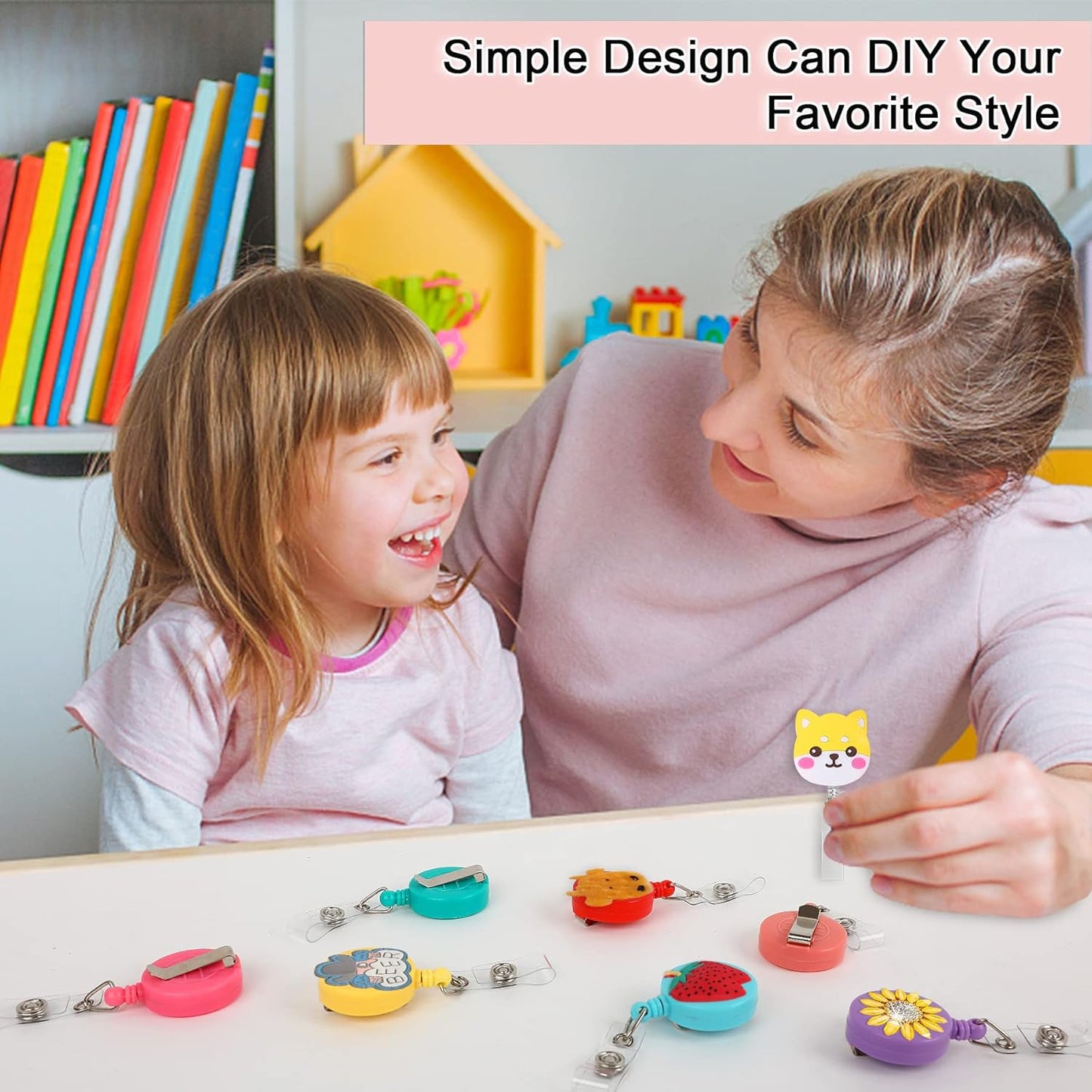 JANYUN 10 Pcs Retractable Badge Reel, Mixed Solid Color ID Badge Holder Retractable Clip for Nurse Doctor Teachers Students Office Workers Hanging ID Card Name Key Chain