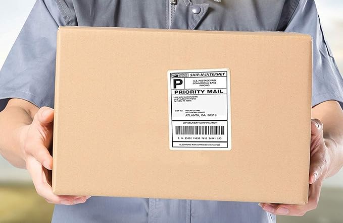 4 x 6 Fanfold Labels, 4000 Thermal Shipping Label for FedEx Shipping Label (4 Stack- 4000 Labels)