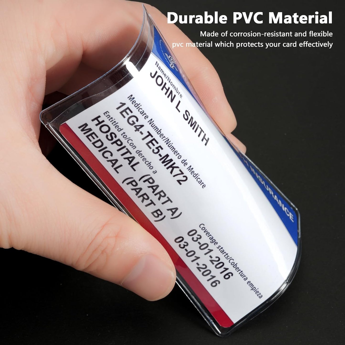 New Medicare Card Holder Protector Sleeves, Social Security Card Protector, 12 Mil Clear PVC Water Resistant Plastic Sleeves for New Medicare/Social Security/Business/ID/Credit Cards(10 Pack)