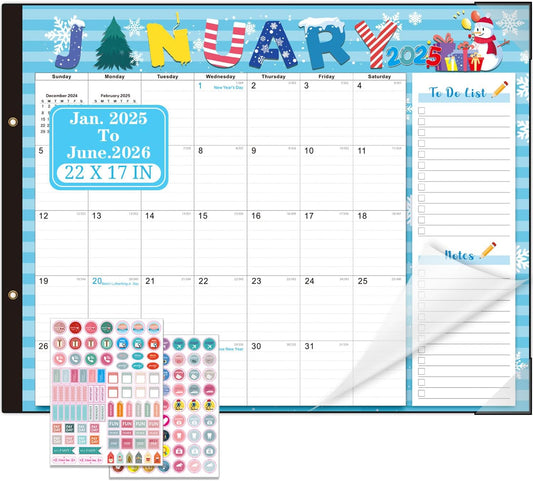 Lateefah Desk Calendar 2025, Large 22'' x 17'' Desk Calendar 2025-2026, 18 Month Desktop Calendars for Home & Office, Use Jan 2025 to June 2026