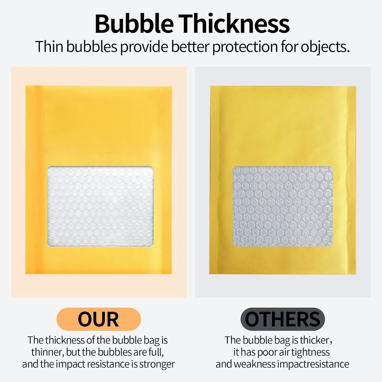 Kraft Bubble Mailers 8.5×12' Inch 25 Pack Yellow shipping envelopes Self-Seal Padded Mailing Envelopes for Jewelry Makeup Supplies and Small Business Packaging