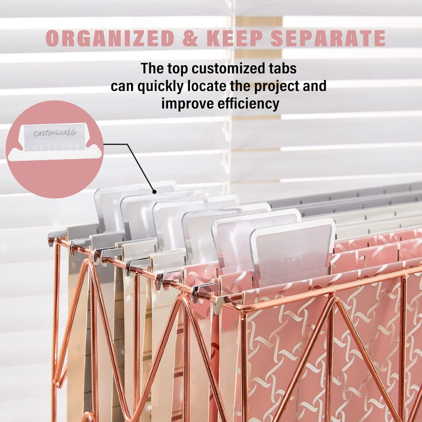 Y YOMA 6 Pack Decorative Hanging File Folders Letter Size File Folder Cute Pretty Hanging Folder Organizer for Filing Cabinet Office Home Desktop with 1/5-Cut Adjustable Tabs, 3 Silver Foil Design