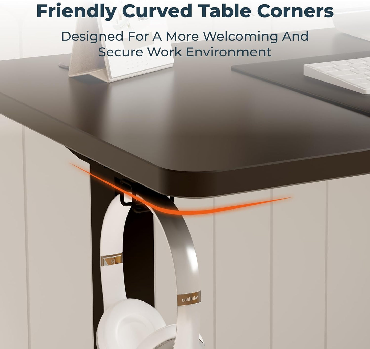 Adjustable Stand Up Desk with Memory Preset, Standing Desks 55 x 24 Inch Electric Home Office Desk Computer Workstation Splice Black Top + Black Frame