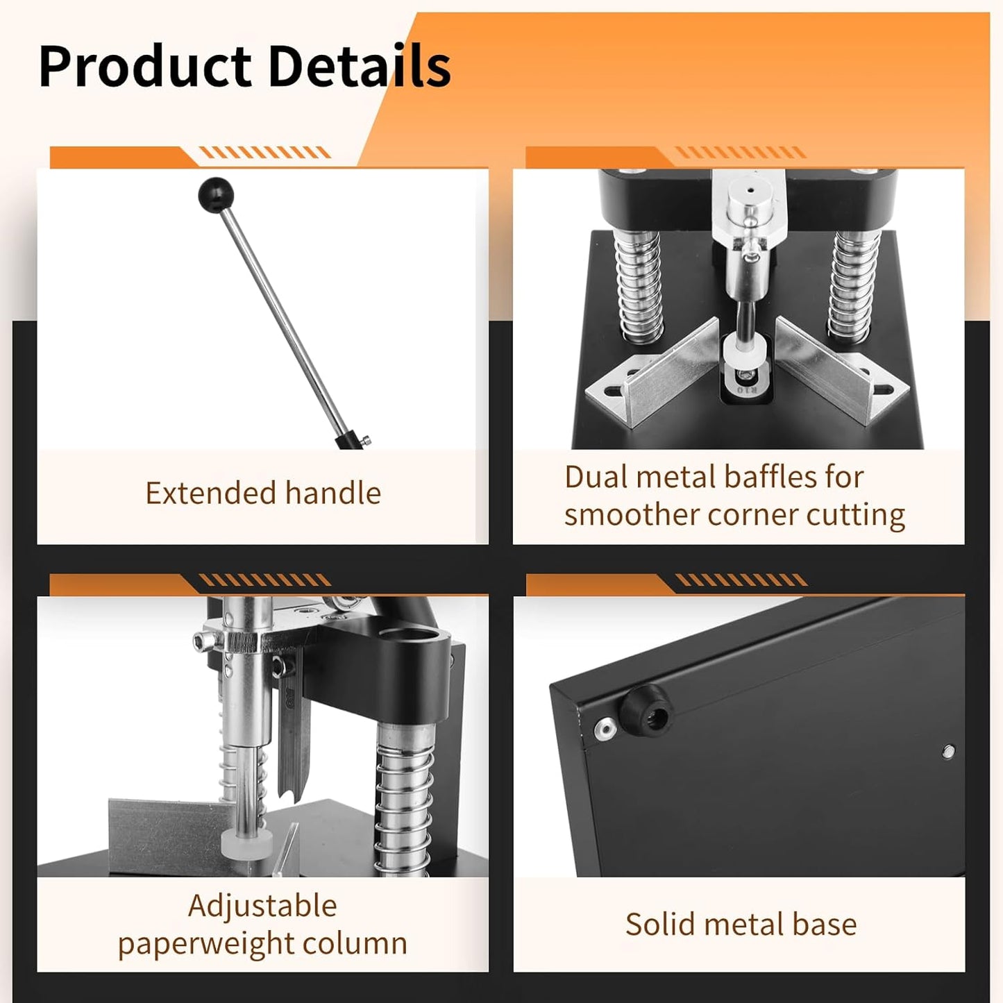 Corner Rounder, Paper Punch Cutter, Hand-Operated Corner Rounding Machine with R6mm and R10mm Dies, Industrial Heavy Duty Paper Cutting Tool for Laminate