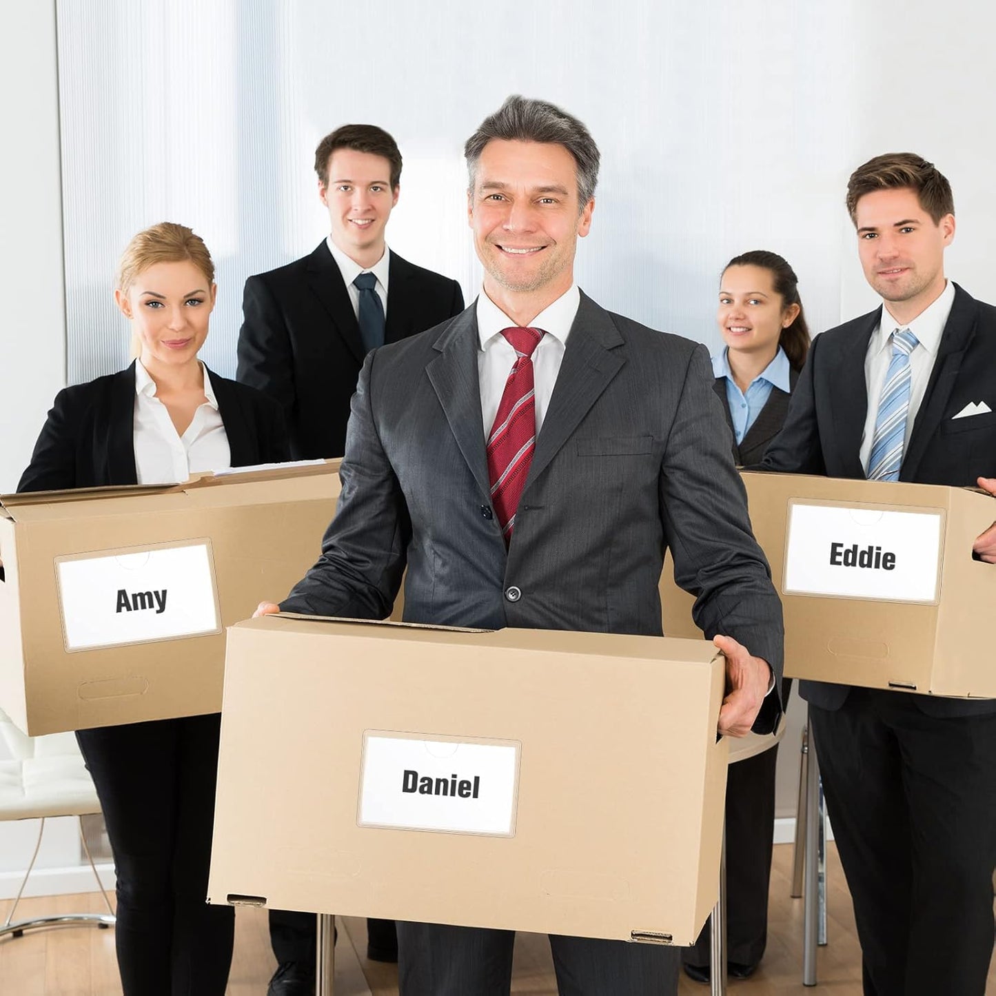 100 Self-adhesive Index Card Pockets Label Pockets sleeves with Top Open for Business Cards, Clear Plastic Sticky Labels Holders for Storage Bins Library Cards, Organizing Totes Shelves(3.54 x 5.24'')