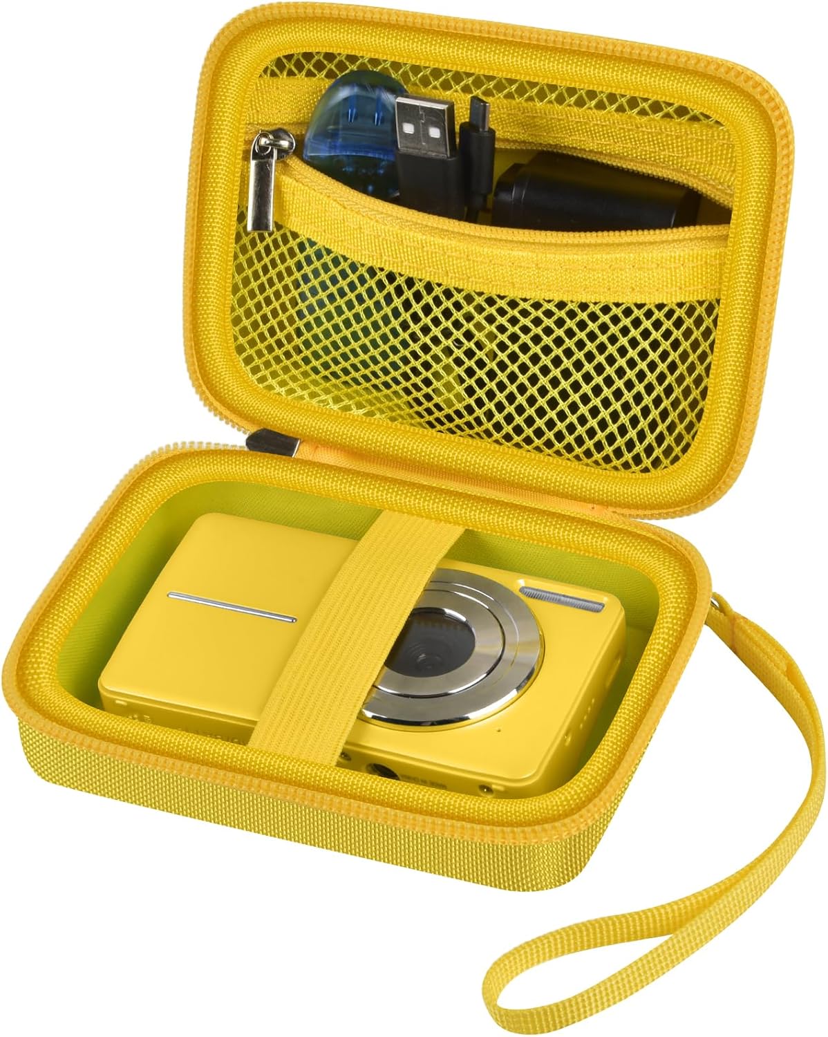 Case Compatible with VAHOIALD FHD 1080P Digital Camera/for CAMKORY Digital Point and Shoot/for Kodak PIXPRO FZ45-BK 16MP Vlogging/for IWEUKJLO/for Nsoela, Holder for SD Card More (Yellow)