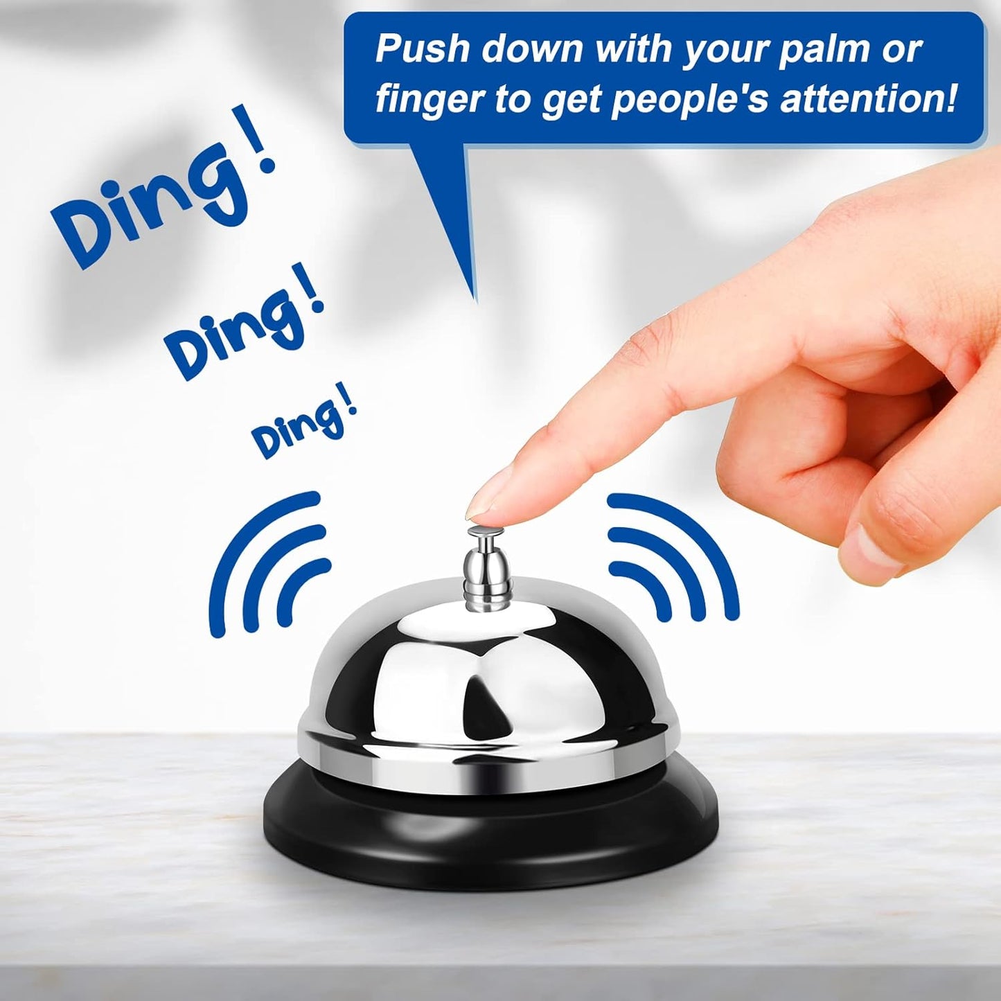 Yexiya 24 Pack Call Bell 3.35 Inch Diameter with Metal Anti-Rust Construction Service Bell for Hotels, Schools, Restaurants, Reception Areas, Hospitals, Warehouses