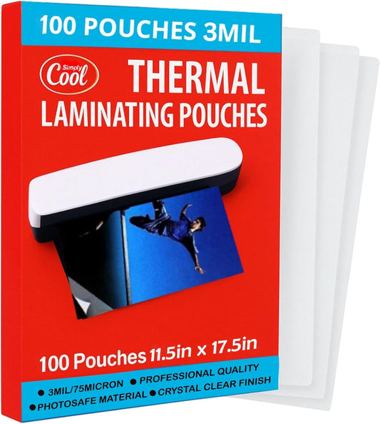 3MIL Thermal Laminating Sheets (100 Count) 11.5x17.5 inch, Dry-Erase Friendly Laminating Pouches, Compatible with Laminator, Crystal Clear Laminated Finish