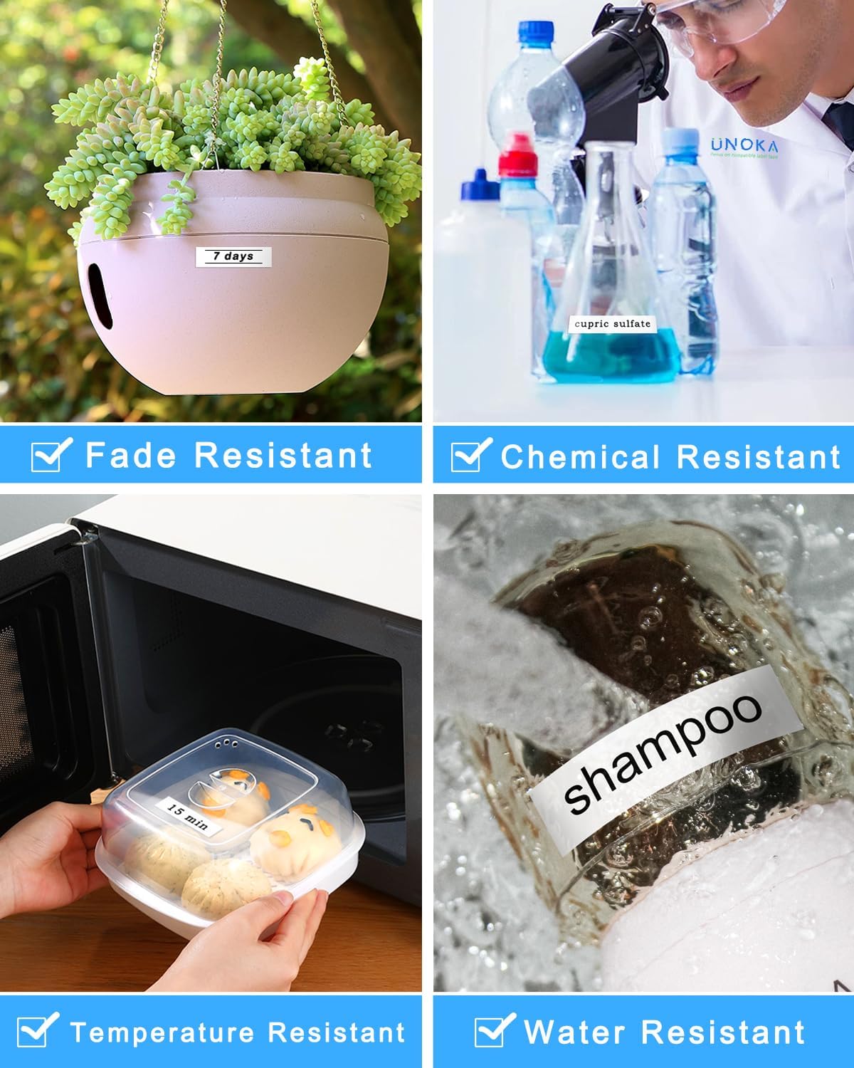 UNOKA Ptouch Tape 12mm 0.47 White Laminated Compatible with Brother Label Maker PTH110 PTD220 PTD210, TZe TZ Tape TZe-231 Black Ink on White Refills, Waterproof, Indoor/Outdoor Use, 2 Pack