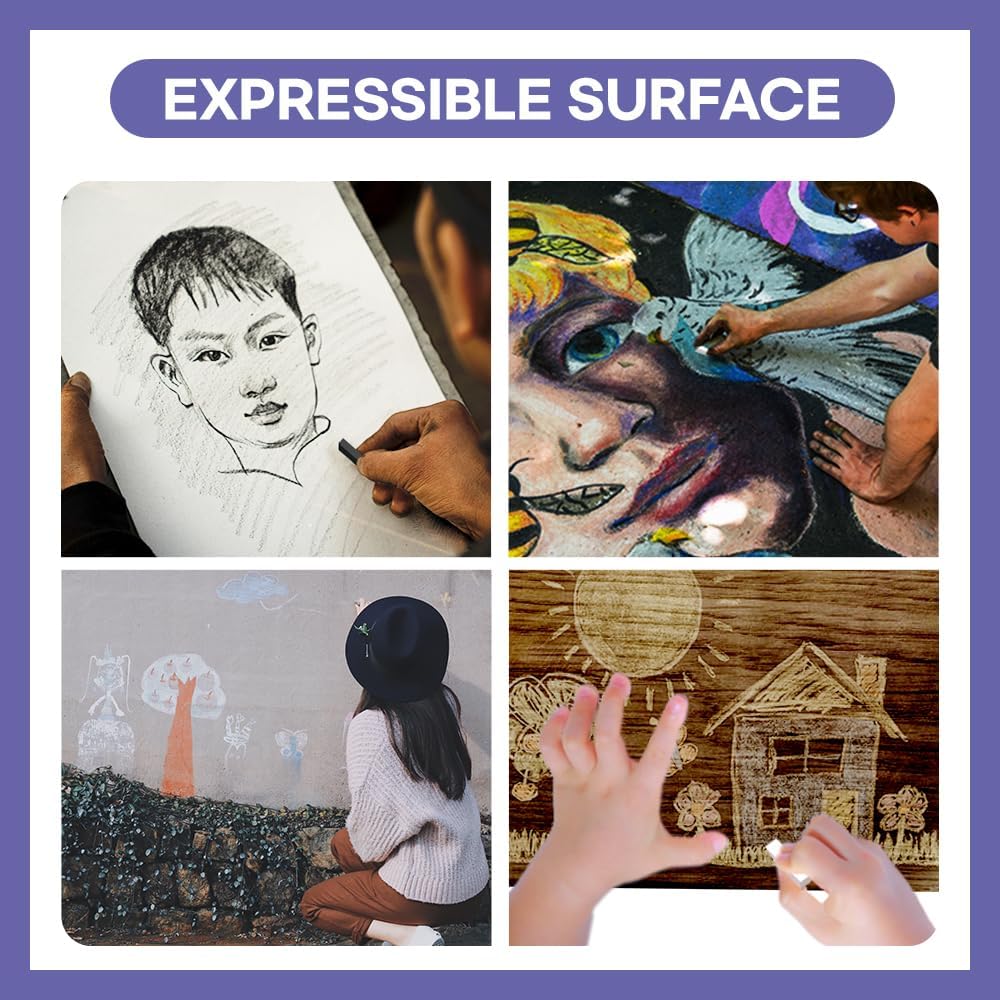 Soft Chalk Pastels Set Art Supplies for Artist, Kids, Adult, 64Colors Plus 2Sticks, Colored Chalk Non Toxic Dry Square Pastel for Painting, Hair Chalk Pastels