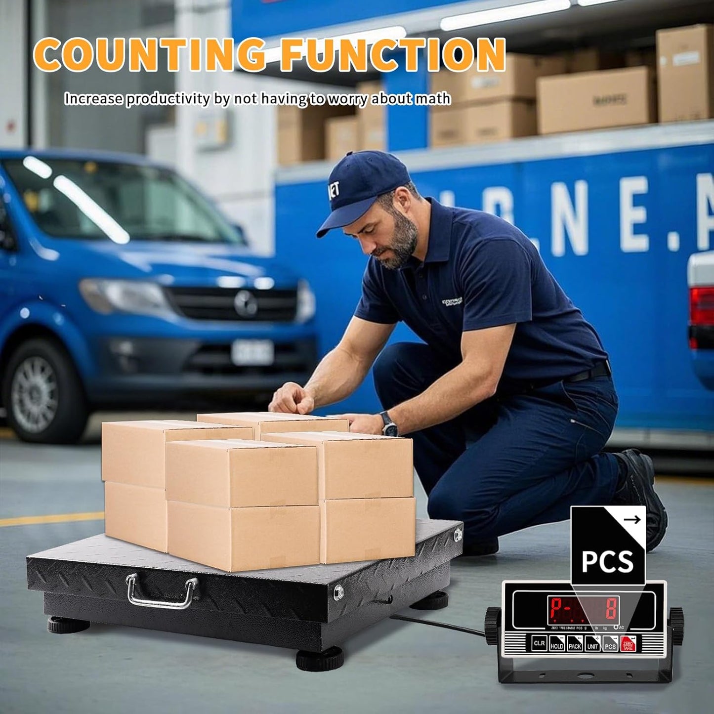 660lbs Heavy Duty Postal Scale with Steel, Ultra Durable Large Verstile Digital Shipping Scale, Scale for Packages/Pets/Luggage/Warehouse/Office/Orchard/Body Weight/Home/Commerce/Industry