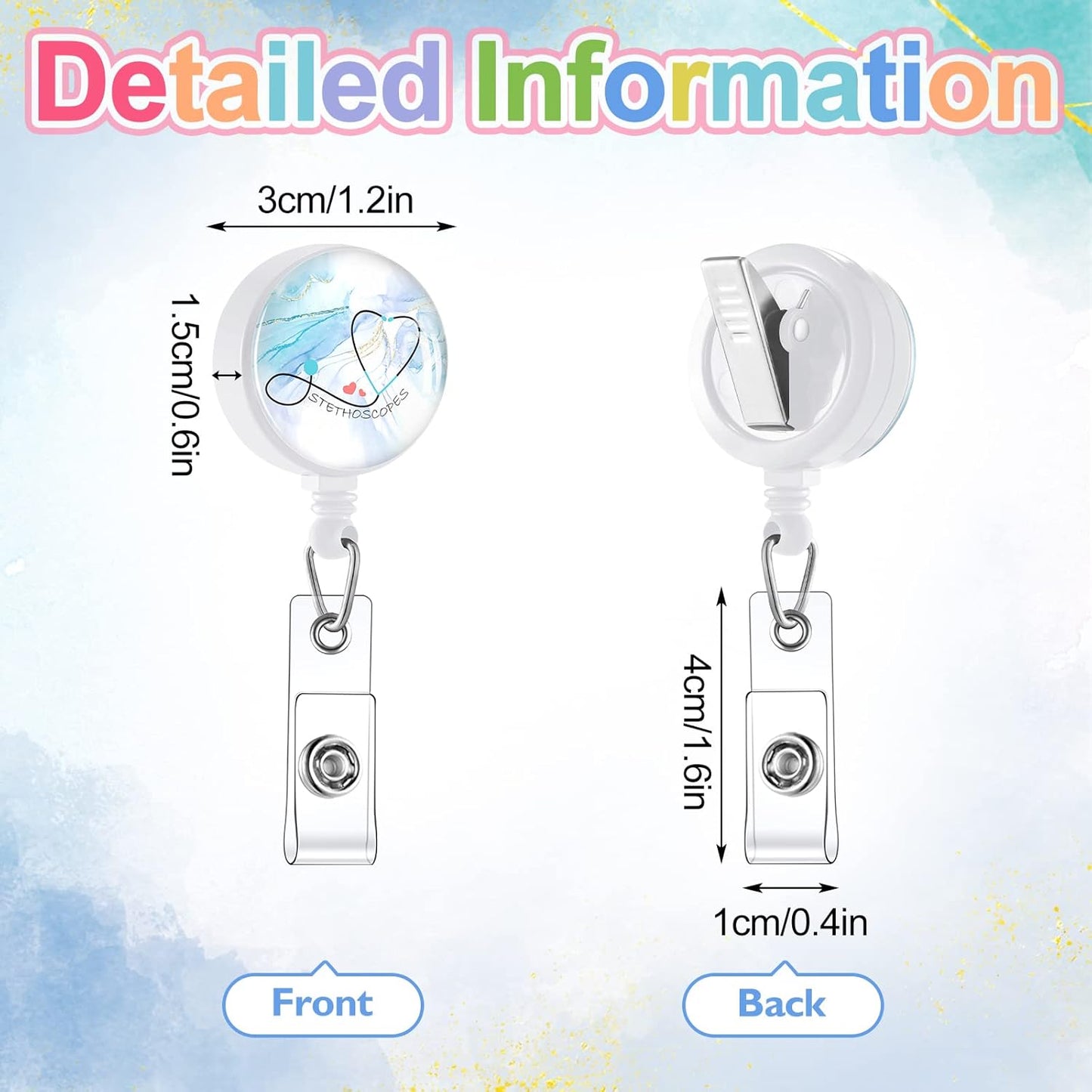 Fainne 15 Pieces Funny Badge Holders for Nurses Retractable Decorative Badge Reels with Alligator Clip for Nurse Week Gift Doctors Teachers(Nurse Style)