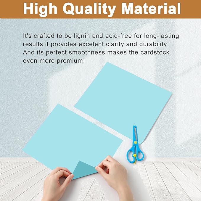120 Sheets Blue Cardstock 8.5 x 11 Craft Paper, 250gsm/92lb Heavyweight Card stock Printer Paper for DIY Cards Making, Wedding Invitations, Birthday Decorations, School Crafting