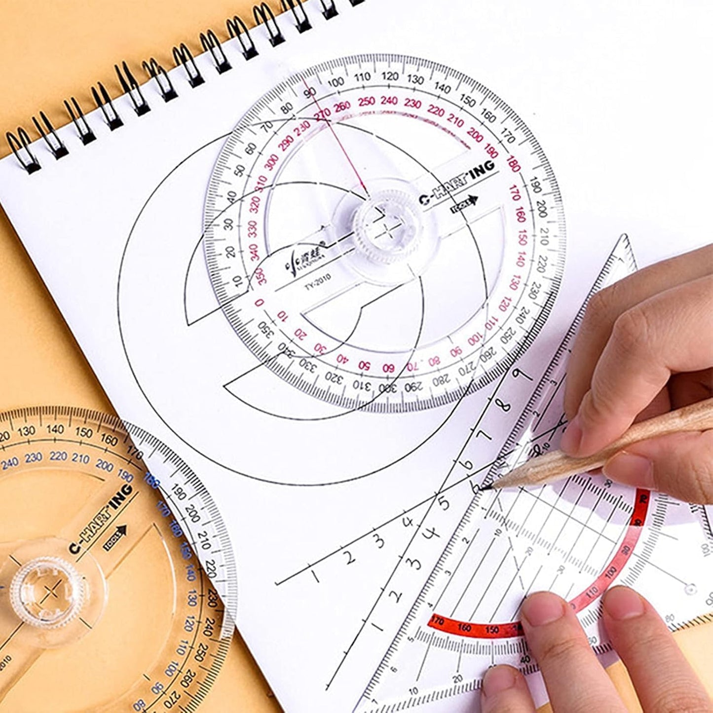 360° Protractor Pack of 30 Protactors Plastic Protractor Math Protractors Clear Protractor Ruler Drafting Tools Circle Protractor for Geometry