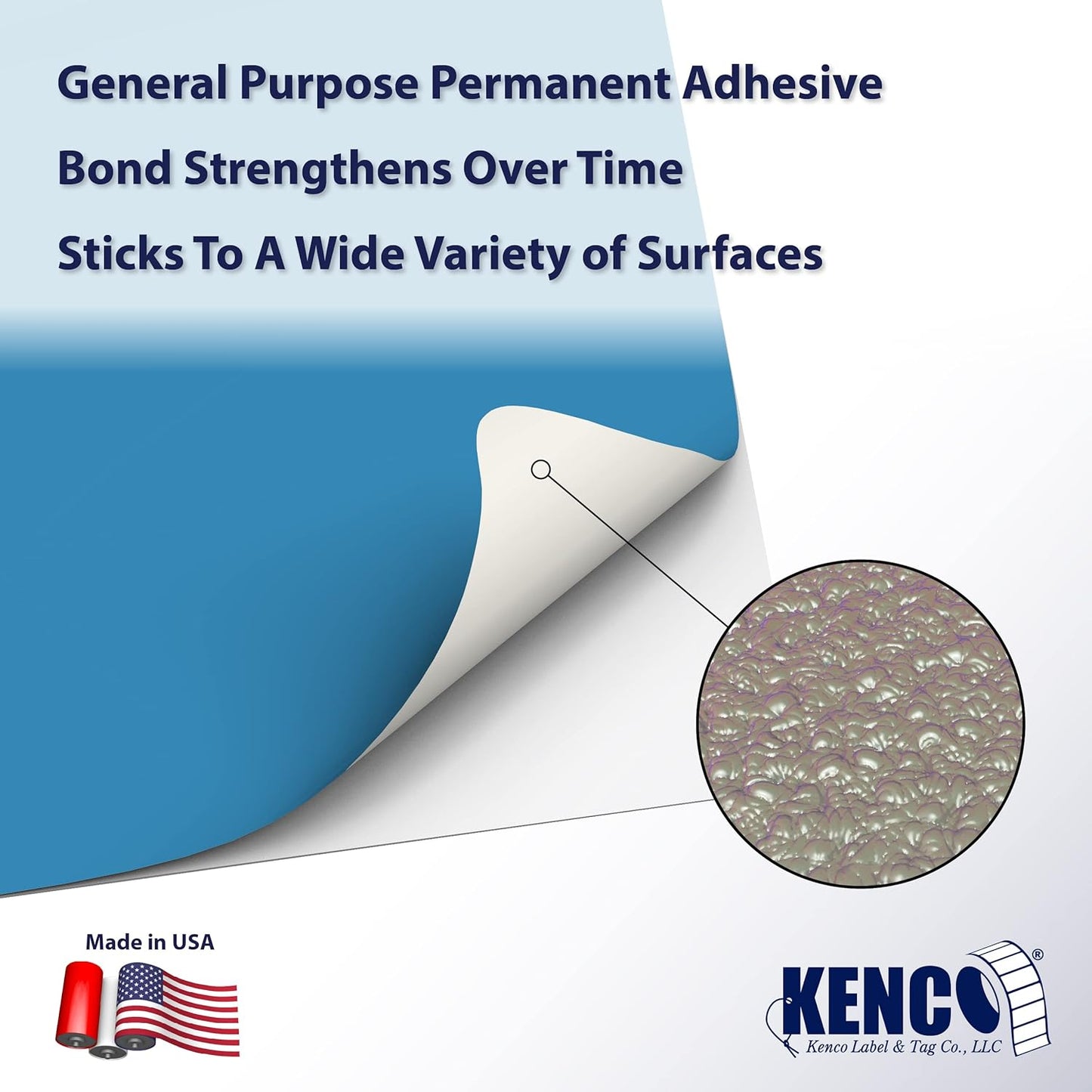 Kenco Color Coding 3 X 5 Rectangle Labels, Inventory Control Stickers 500 Labels Per Roll, Made in The USA (Light Blue)