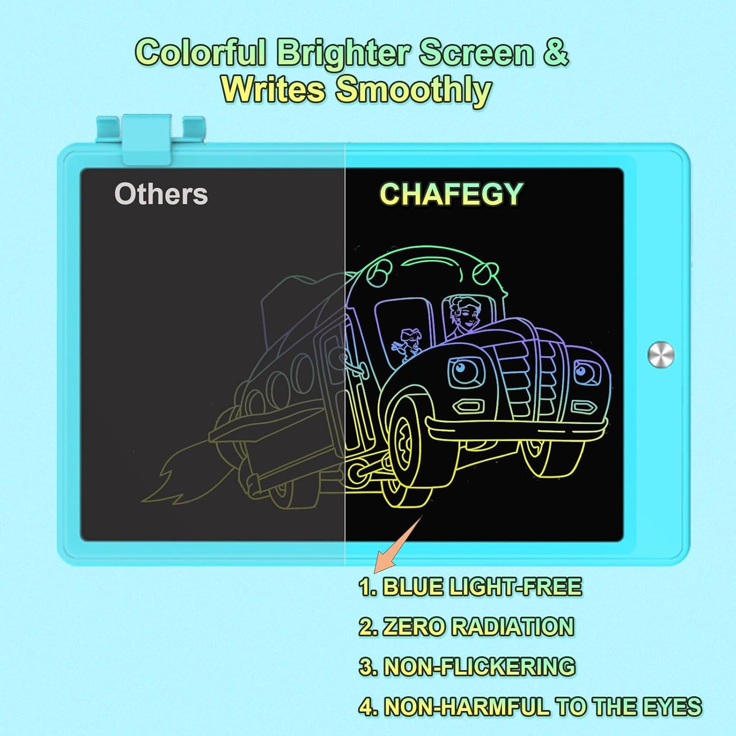 10.5 Inch LCD Writing Tablet for Kids, Colorful Toddler Doodle Board - Erasable Drawing Pad, Educational Learning Toy for Ages 3-8 - Valentine's Day Christmas Birthday Gifts (10.5 Inch, Blue)