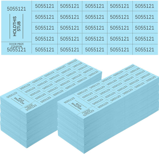 Kosiz 1000 Sheets 25 Bid Raffle Tickets - Chinese Auction Ticket Sheets for Silent Auctions, Events, Church (Light Blue)