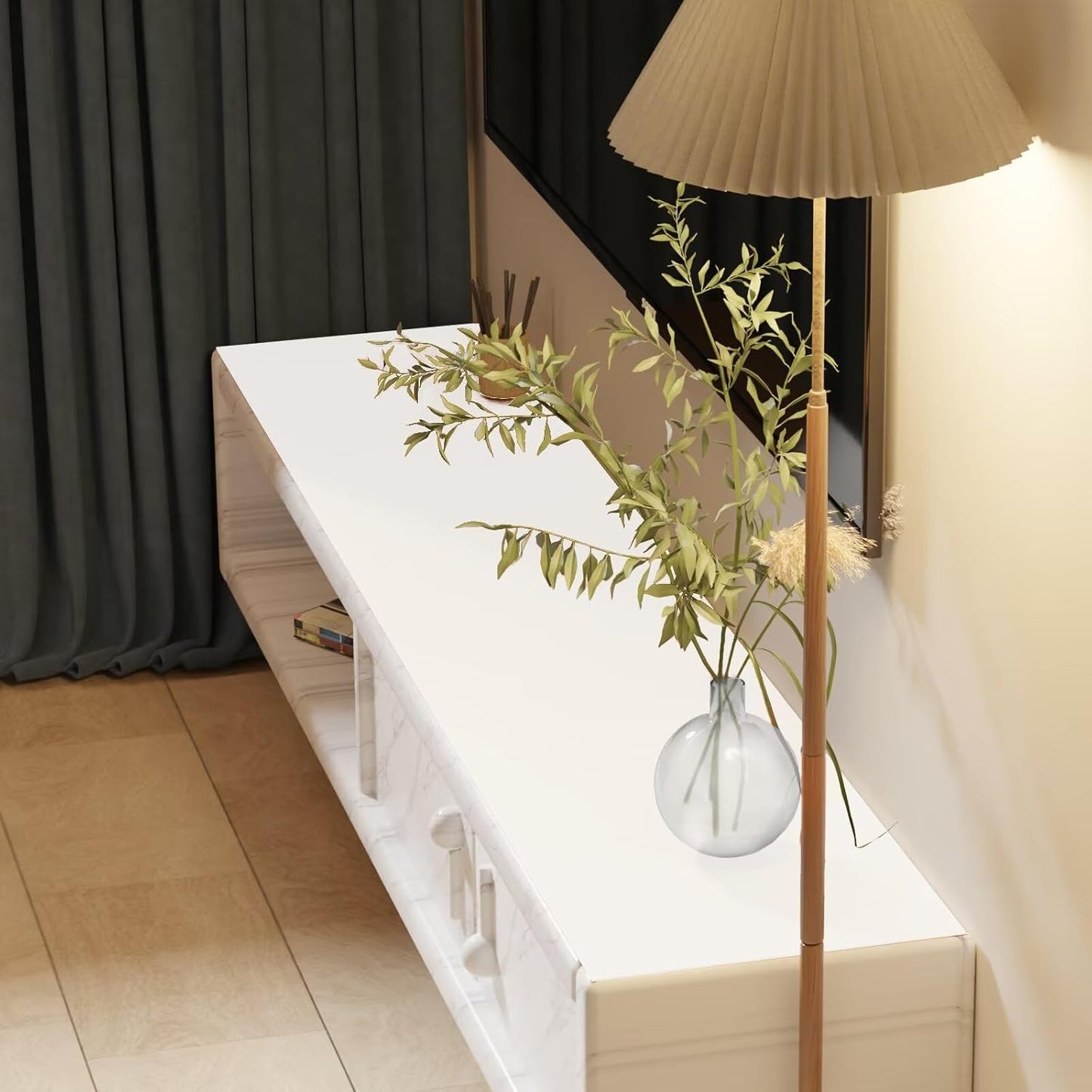 Leather Dresser Cover,1.8mm Thick,14x72 Inch,Dresser Protector Top,Dresser Top Protector,Dresser Cover Top,Dresser Top Cover,Dresser Cover Top for Bedroom.(White+White,14x72)