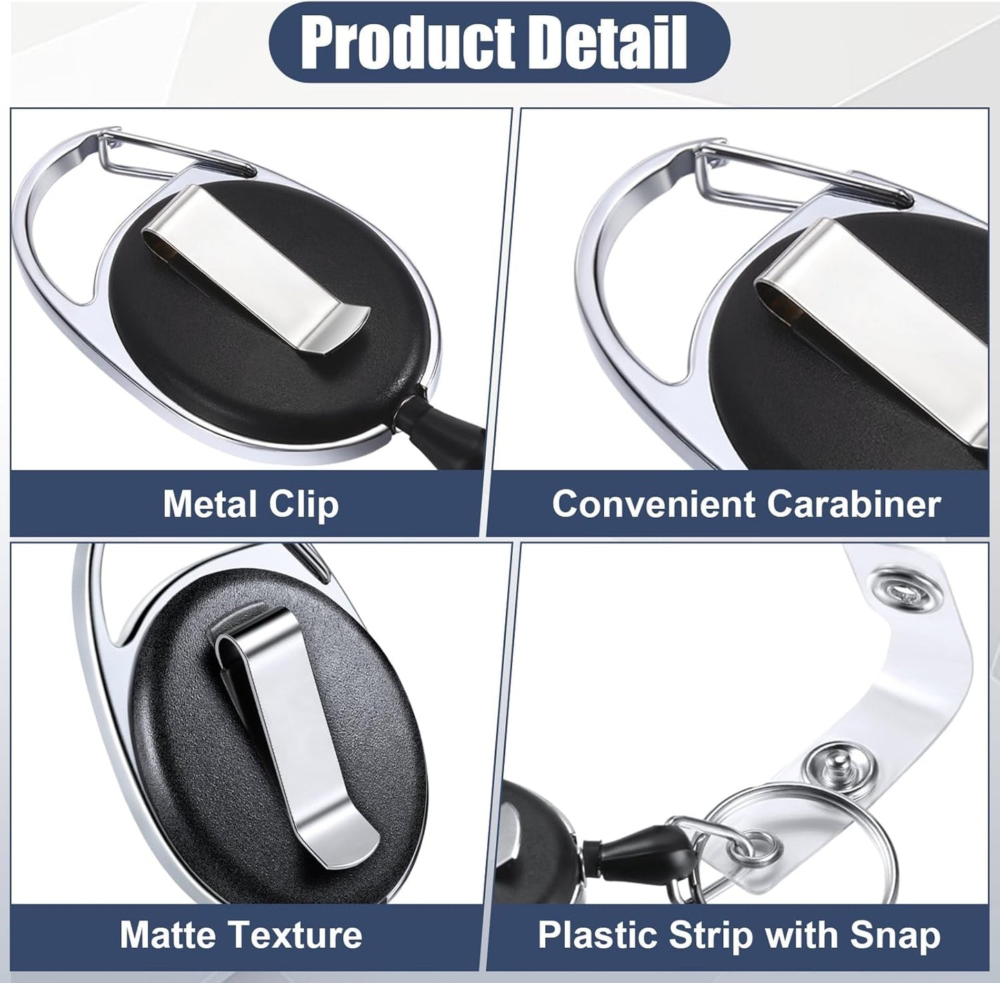 Yaomiao 120 Pack Retractable Badge Holder Reel with Clips Heavy Duty ID Card Holder Reels Bulk with Key Ring for Office Worker Doctor Nurse Employee School Students (Black)