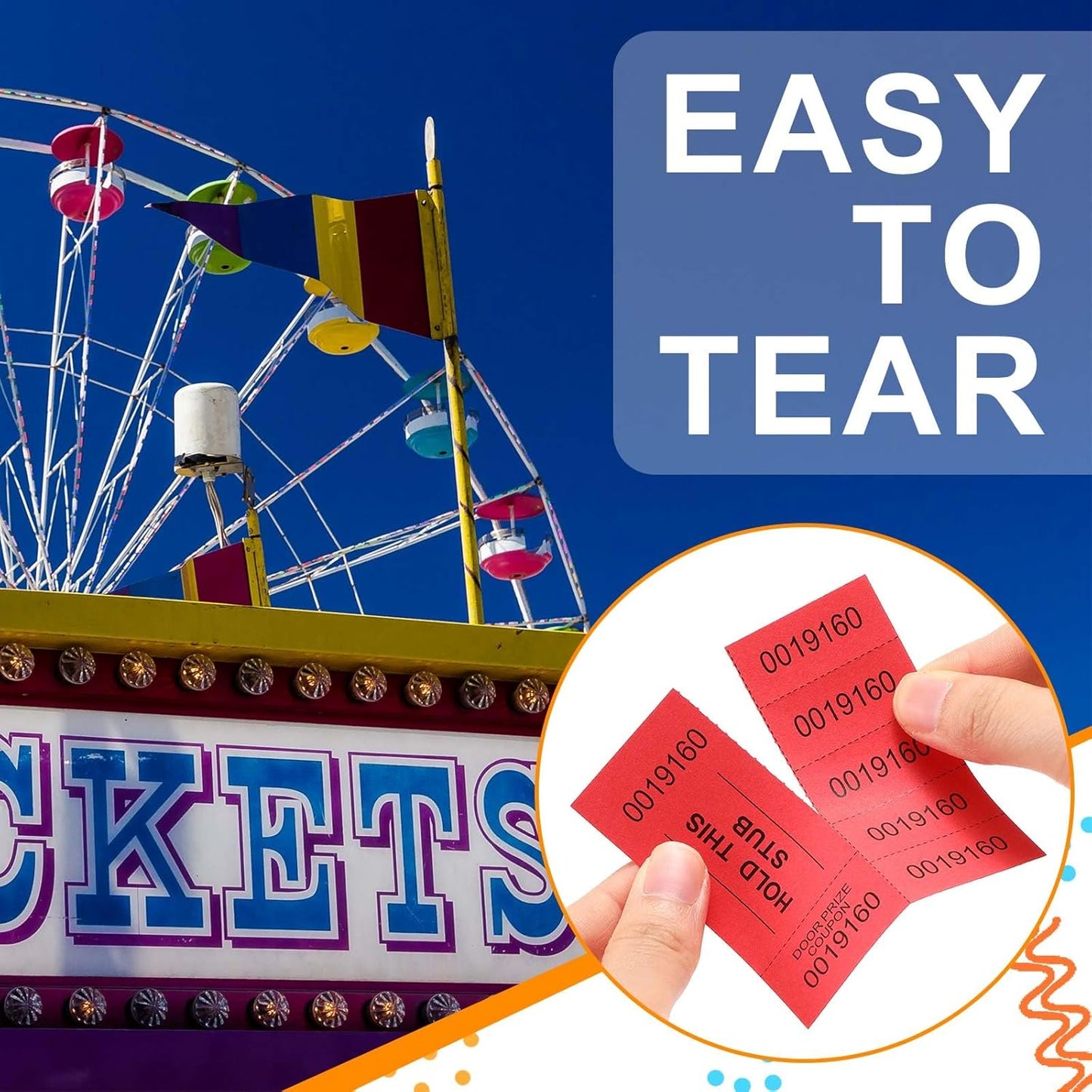 Kosiz 504 Sheets 5 Bid Raffle Ticket with Different Numbers Per Sheet Chinese Auction Tickets for Events Church Basket Auction Silent (Red)