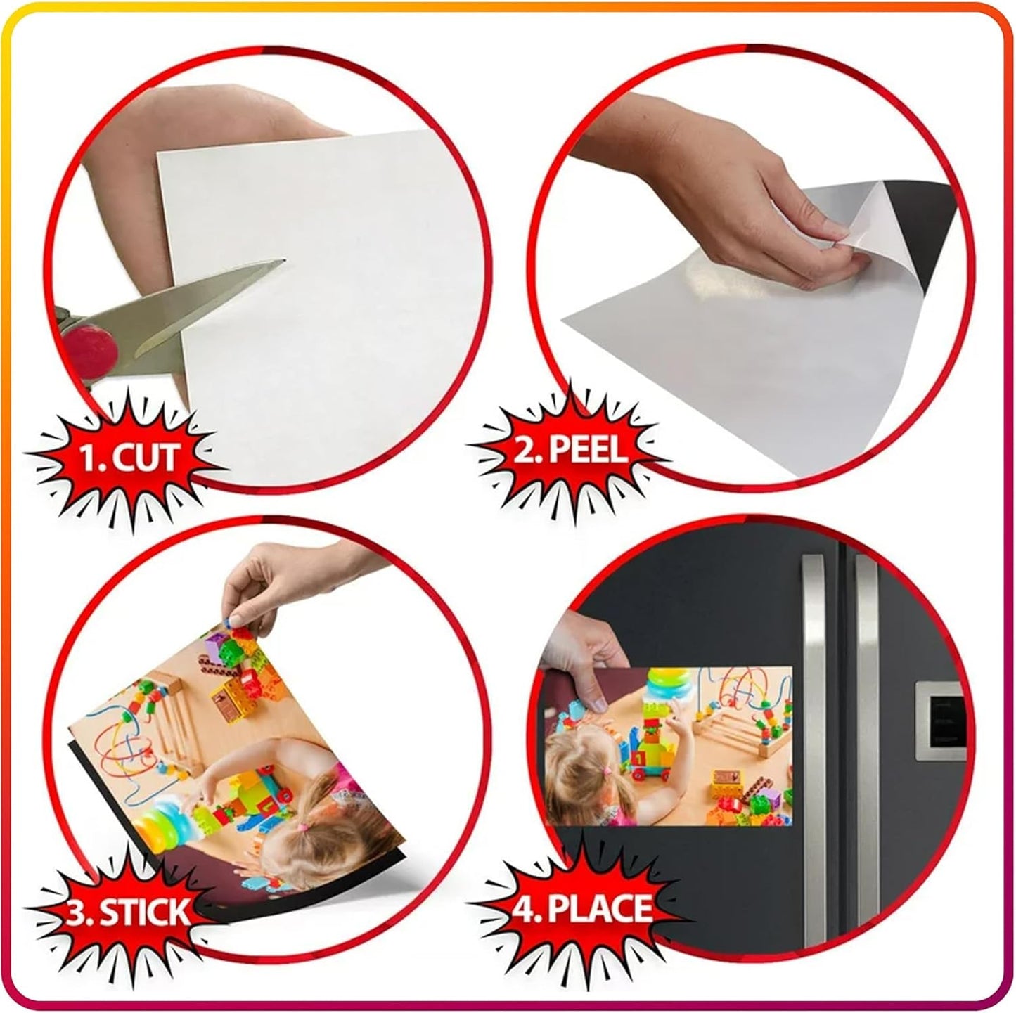 Business Card Magnets Peel and Stick 250 Pack - 2" x 3.5 Magnetic Sheets with Adhesive Backing for Crafts, DIY - Strong Craft Flexible Self Sticky Magnet Set for School Classroom, Fridge, Photo, Cards