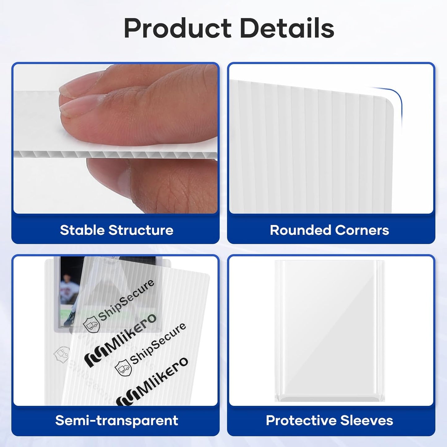 360 Pack Trading Card Shipping Protectors, 3.5'' x 4.5'' Plastic Card Protector with Tape Rolls for Mailing Sports Cards