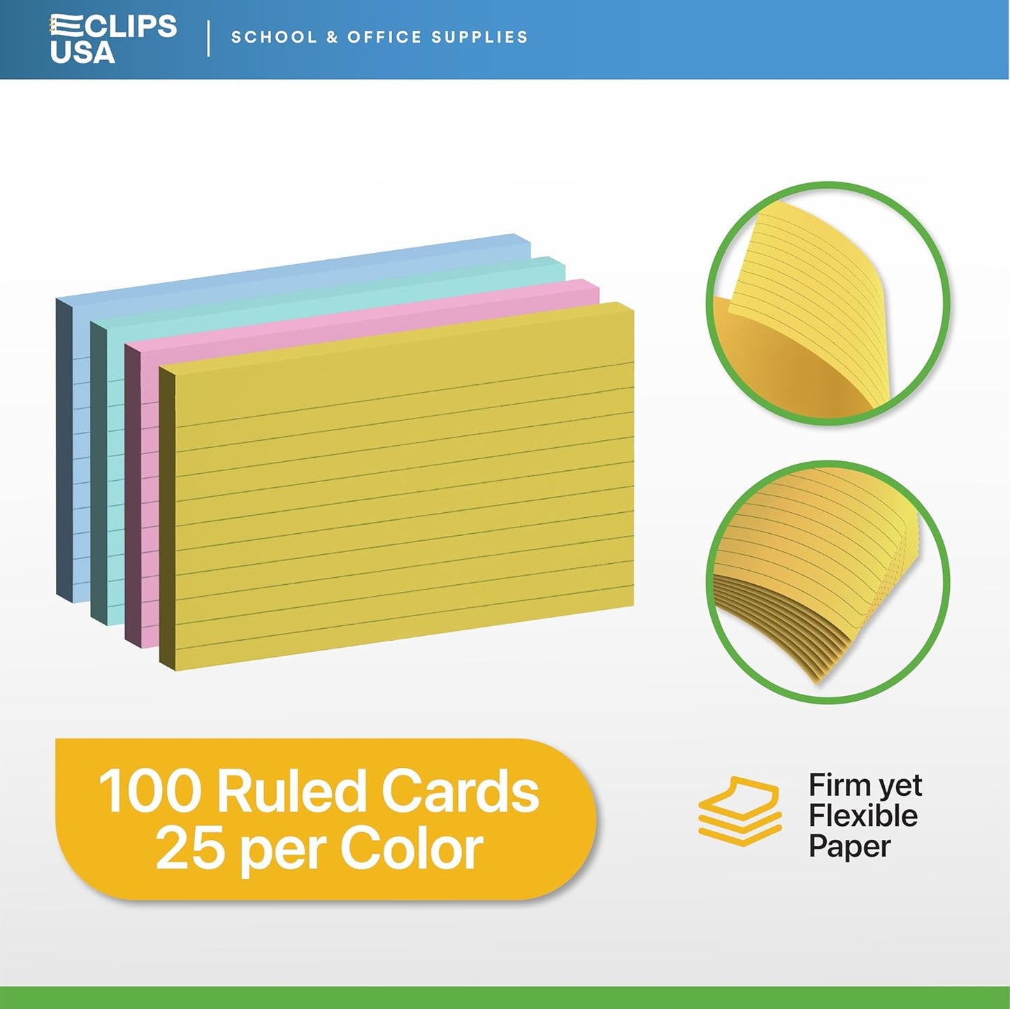 Index Cards 3x5 Bulk, (2400 Cards, Pastel), Colored Flash Cards For Studying, Note Cards, Flashcards, Notecards, 100 Per Pack, (24 Pack)