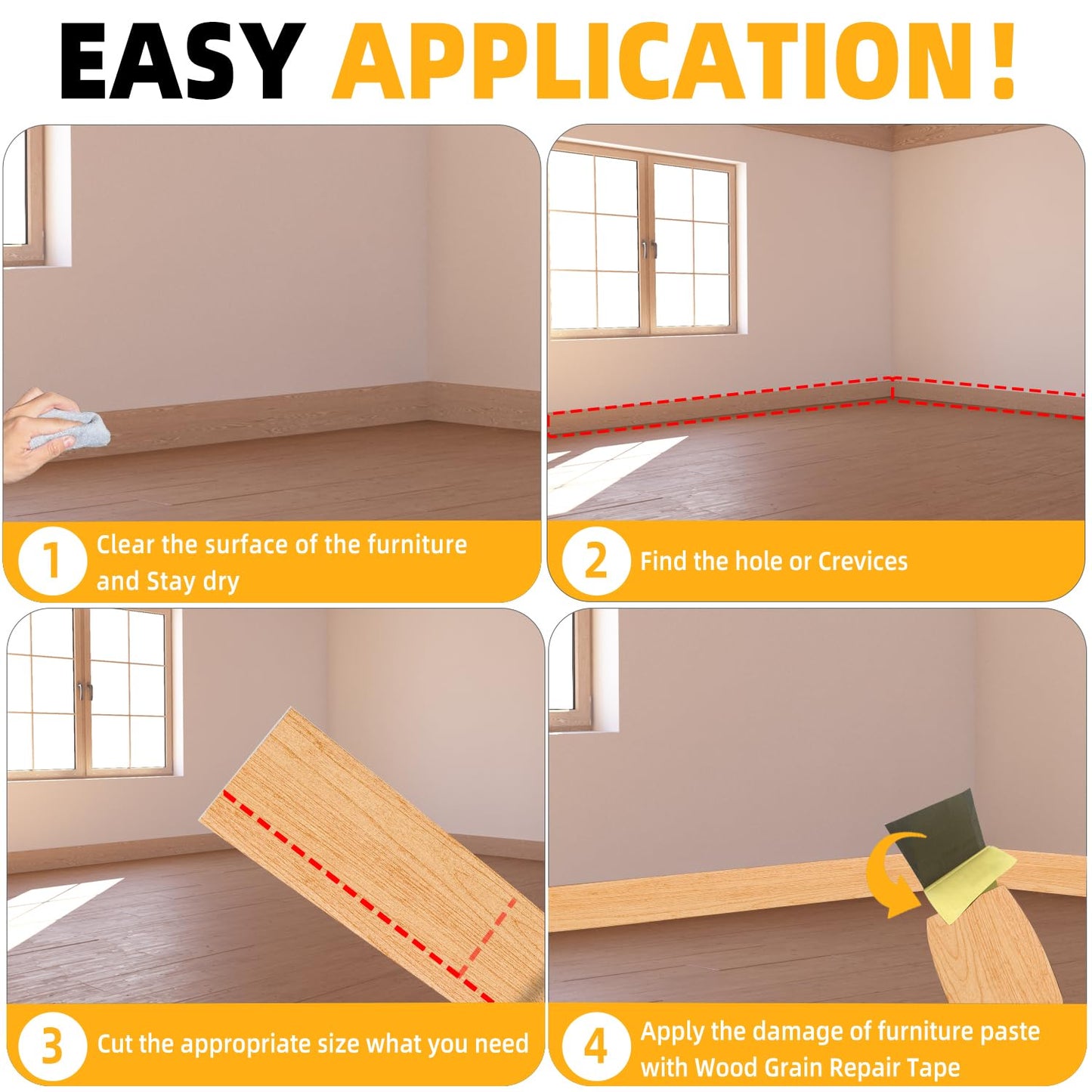 GSCIT Club Wood Grain Repair Tape, 2.3 inch X 250ft Self Adhesive Maple Grain Repair Patch for Tables, Chairs, Baseboards, Doors, Windows, Floors, Handicraft DIY.