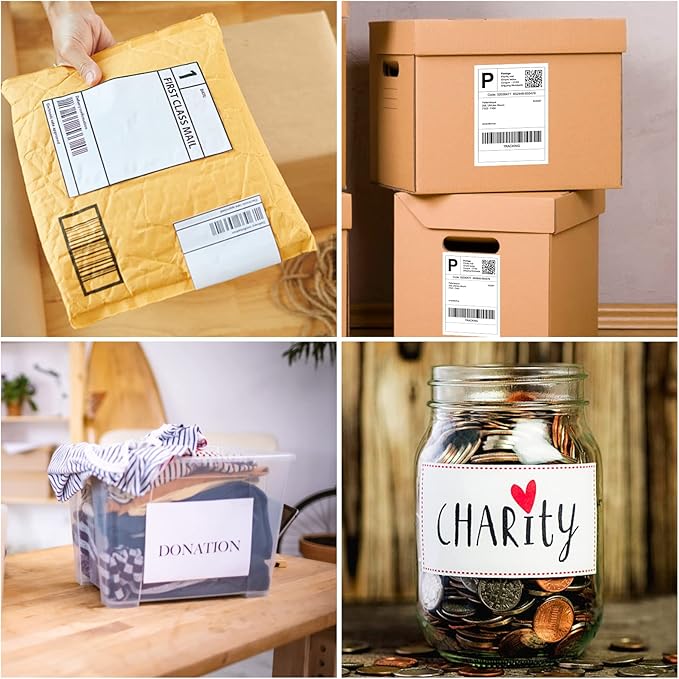 Half Sheet Shipping Labels - 20000 Counts, 8.5” x 5.5” Self Adhesive Shipping Label White Internet Mailing Labels 2 Per Page, Laser & Inkjet Printer Compatible [10000 Sheets 8.5” x 11”]