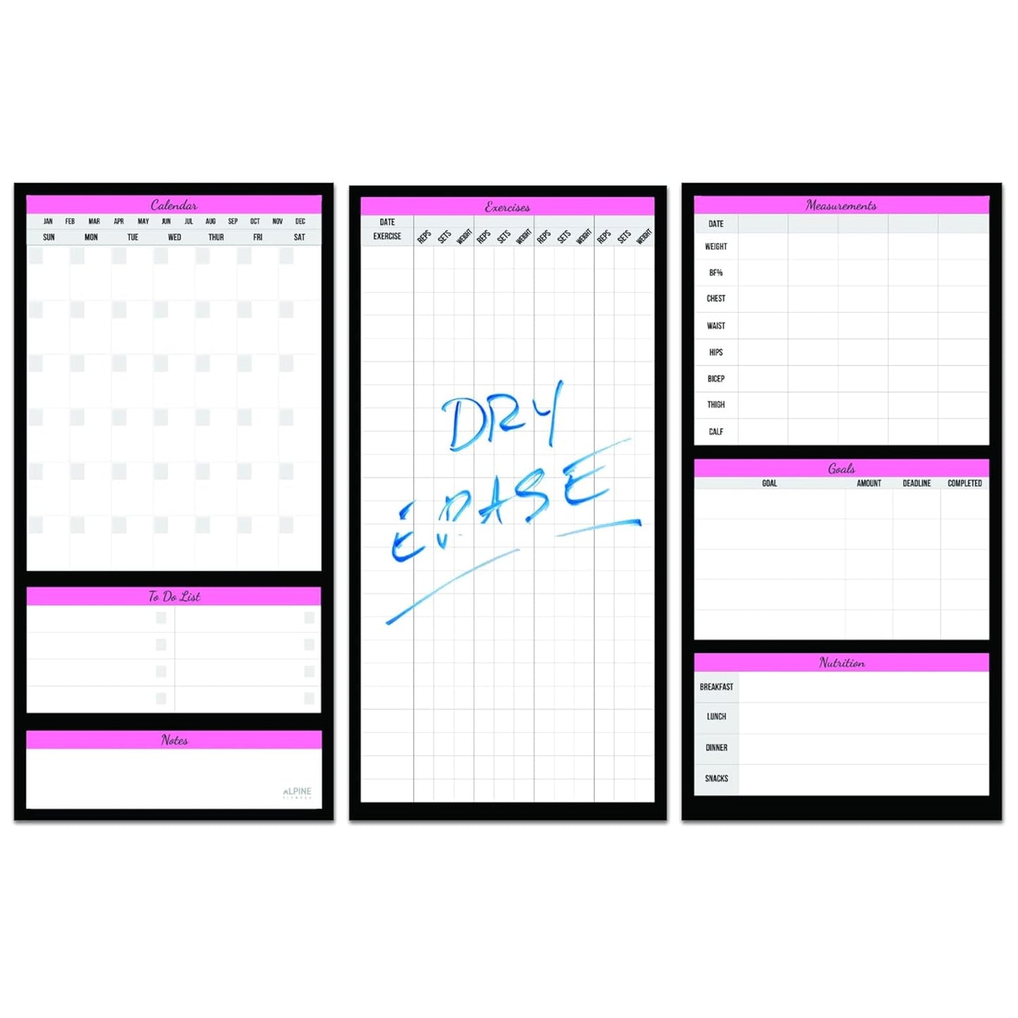 Weekly Planner Pad - Notepad Scheduling System - Dry Erase Board, Task List, and Calendar - Planning Poster for Time Management, Workout, Exercise, and Weight Loss - Expandable Desk Notepad