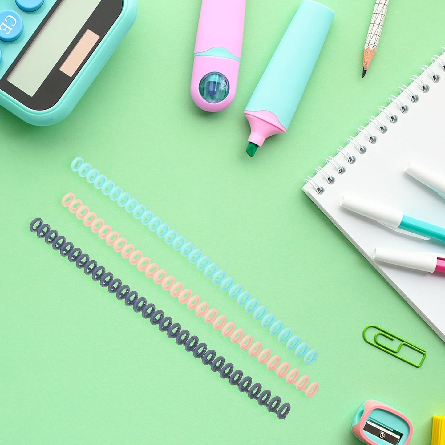 PATIKIL 8.5mm(0.3") Spiral Binder Ring,10 Pcs 30 Rings 25 Sheet Capacity Comb Binding Spines for Binding Paper Sheets Notebook Calendar Picture Album, Yellow