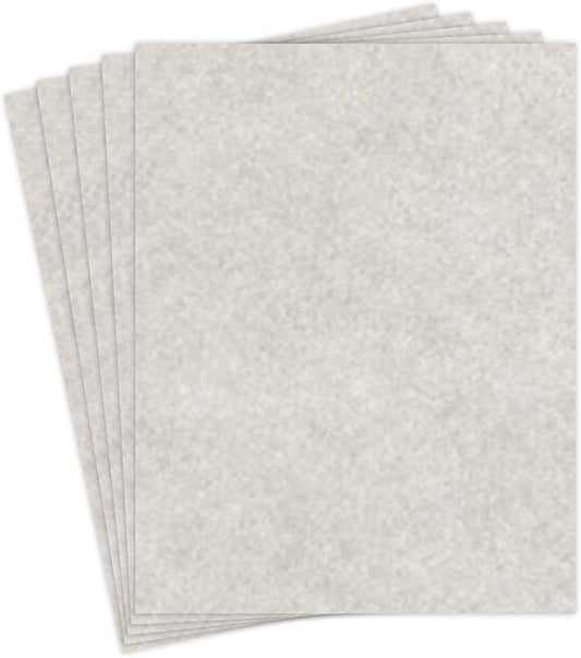 Smoke Gray Stationery Parchment Recycled Paper | 65Lb Cover Cardstock | 8.5" x 11" Inches | 50 Sheets Per Pack