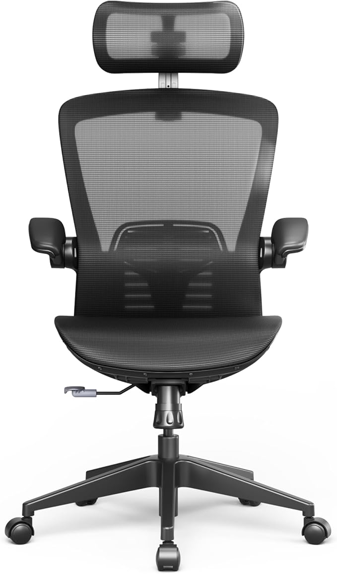 FLEXISPOT OC3 Pro Ergonomic Office Chair High Back Computer Chair with Flip-up Armrest/8-Level Lumbar Support, Breathable Mesh Seat Cushion Backrest, Chairs for Home Office Gaming Working, Black