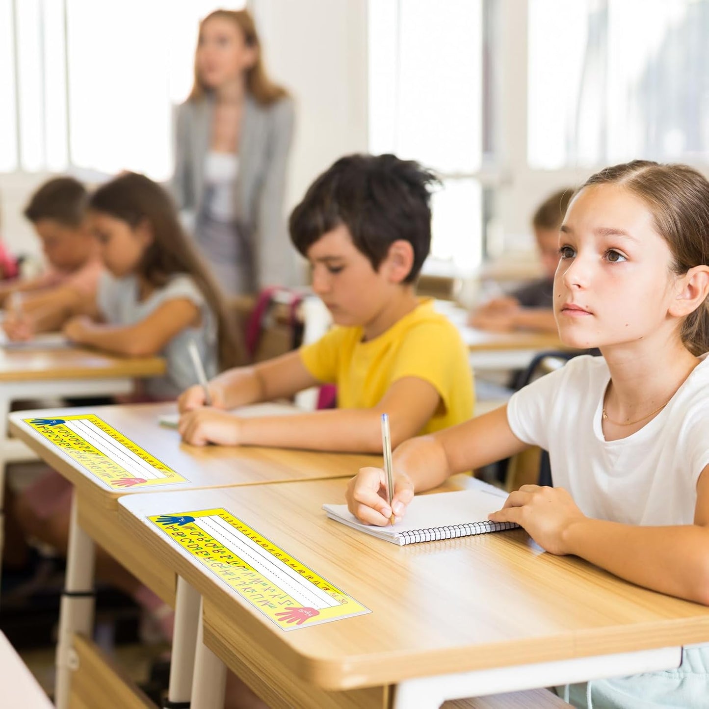 Outus 100 Pcs Clear Self Adhesive Pockets - Bin Labels for Storage Bins, Pocket Label Sleeves, Plastic Index Card Holder with Top Open for Organizing Bins Box Drawer(18 x 4 Inch)