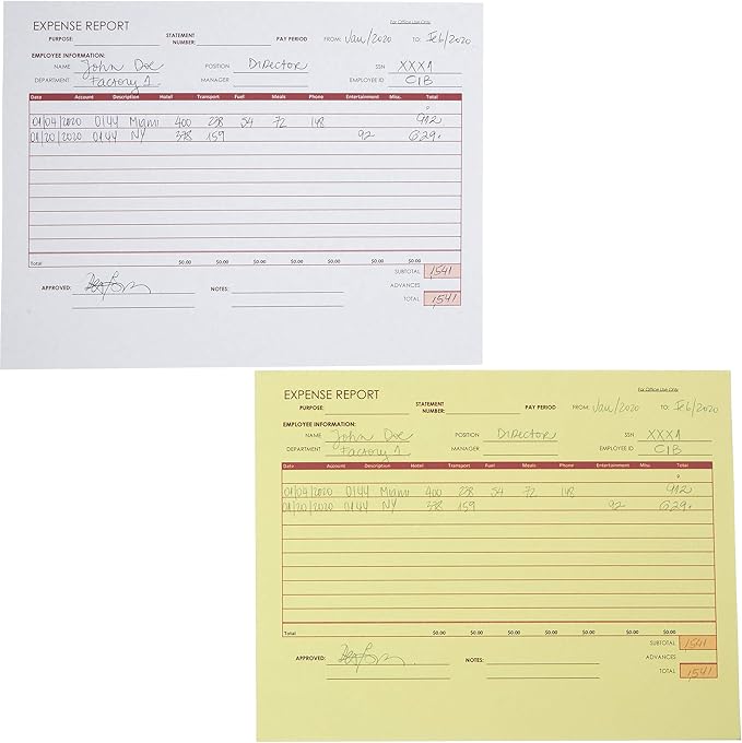 Limited Papers (TM), Carbonless Sheets, Superior, Pre Collated, Multi part, Bond Finish. (2 Part Reverse, 8.5 x 11 Inch, Canary/White (5887), 1 Ream)