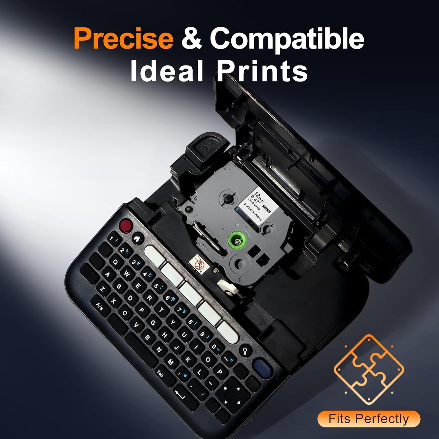 Tze Tz Tape 12mm 0.47 Laminated White Replace for Brother P Touch Label Maker Refill TZE-231 TZ231 TZE23110PKB, White Cartridges for Ptouch Model PT-D201 PT-D210 PT-H110 Printers, 10-Pack