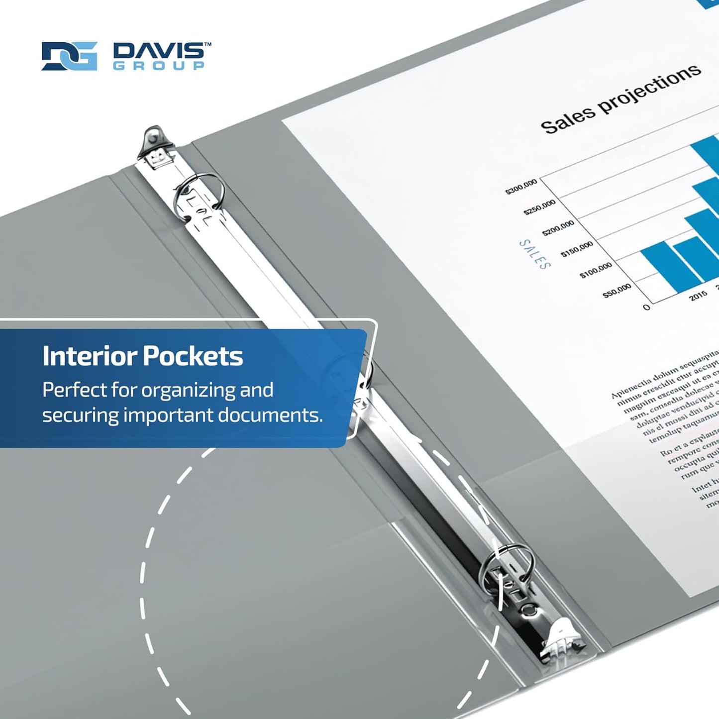 Easyview Premium 3-Ring Binders with Clear-View Covers and Round Rings, Binders for School or Office, 3 Inch, Pack of 6, Gray