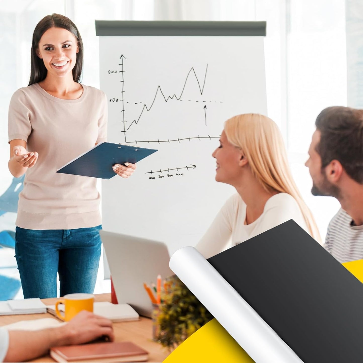 8 Inch x 5 ft x 30mil Extra Large Adhesive Magnetic Sheet Roll Not Printable Adhesive Backing Cut and Customize Flexible Sheets Blank White Surface Magnetic Sign for Craft Photo Craft Office