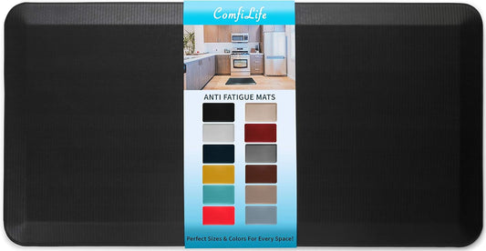 ComfiLife Anti Fatigue Floor Mat – 3/4 Inch Thick Kitchen Mats for Floor, Standing Desk Mat, Kitchen Rug – Comfort at Home, Office – Durable – Stain Resistant – Non-Slip Bottom (20" x 39", Black)