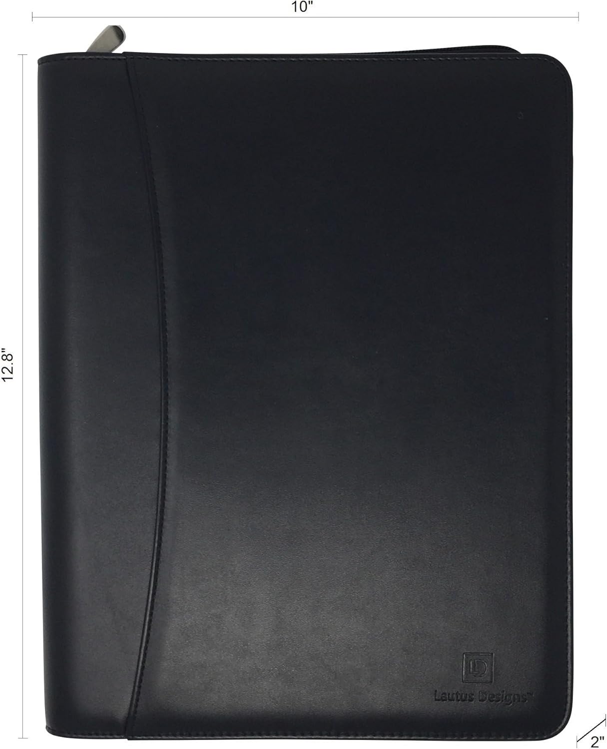 Customized Black Zippered Portfolio Binder - Engraved PU Leather Business Portfolio Organizer - Padfolio for Men & Women with US Letter Notepad, 10.5 Inch Tablet Pocket & Gift Box by Lautus Designs