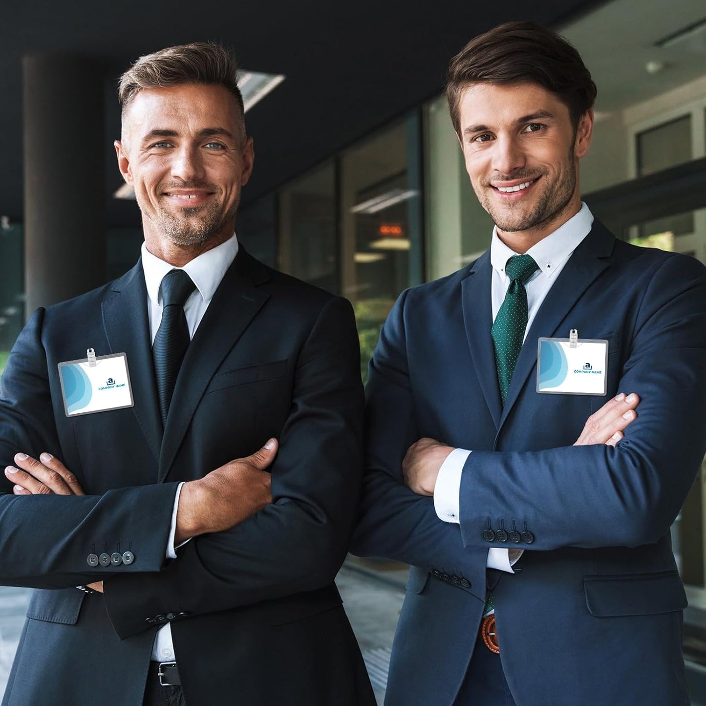 Eaasty Name Tags with Clips and Printable Inserts Clip On Name Badges Customizable Clear ID Badge Holder with Clips 3" x 4" Horizontal PVC for Meeting Seminar Show Event and Conference(100 Pack)