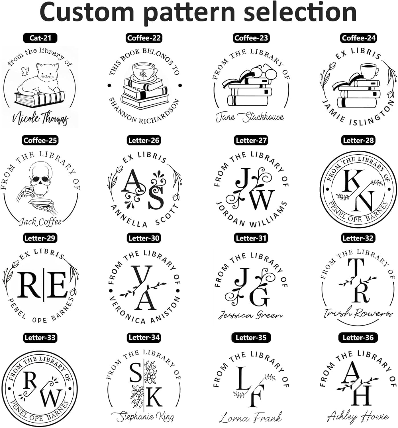 Custom Ink Stamp | Personalized Self Inking Stamp Gifts for Book Lovers, Readers, Teachers | 5 Ink Colors (Star-01)