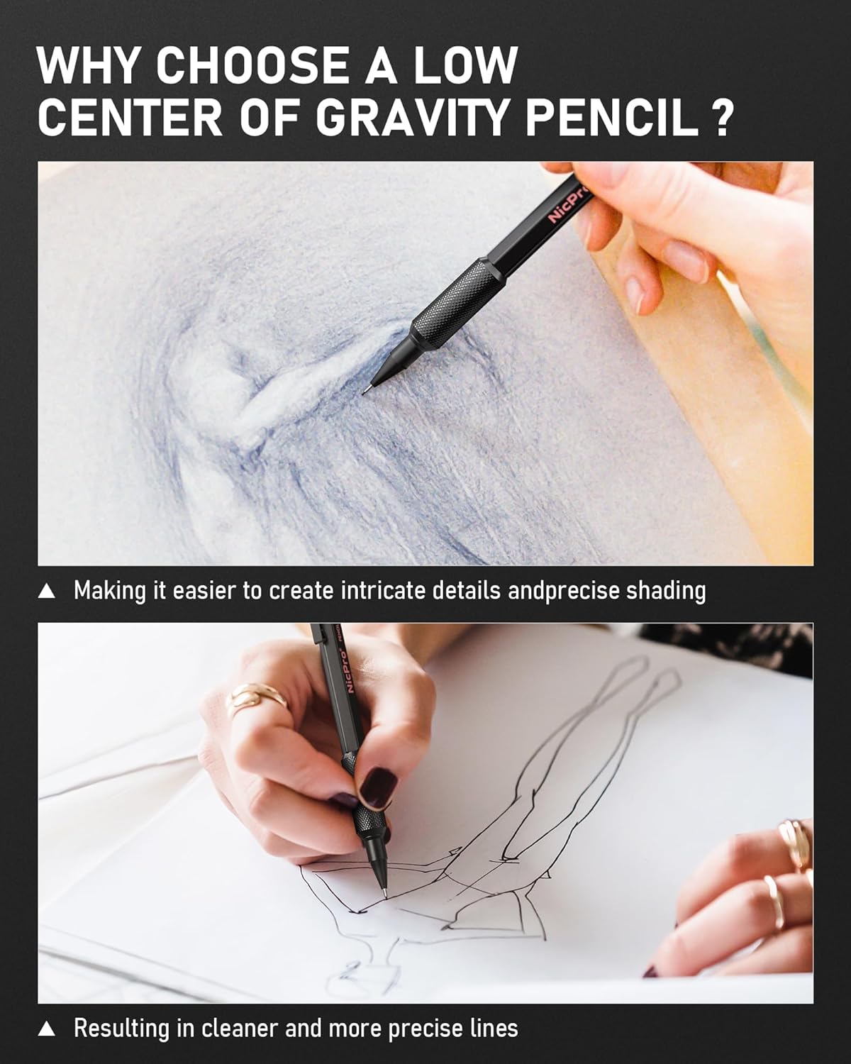 Nicpro 0.9 Metal Mechanical Pencil Set with Case, 3PCS Hevey Duty MP2000 Lead Pencil With 6 Tube HB Lead Refills 0.9mm, Erasers, Weatherproof Barrel for Outdoor Writing Drafting Drawing Sketching