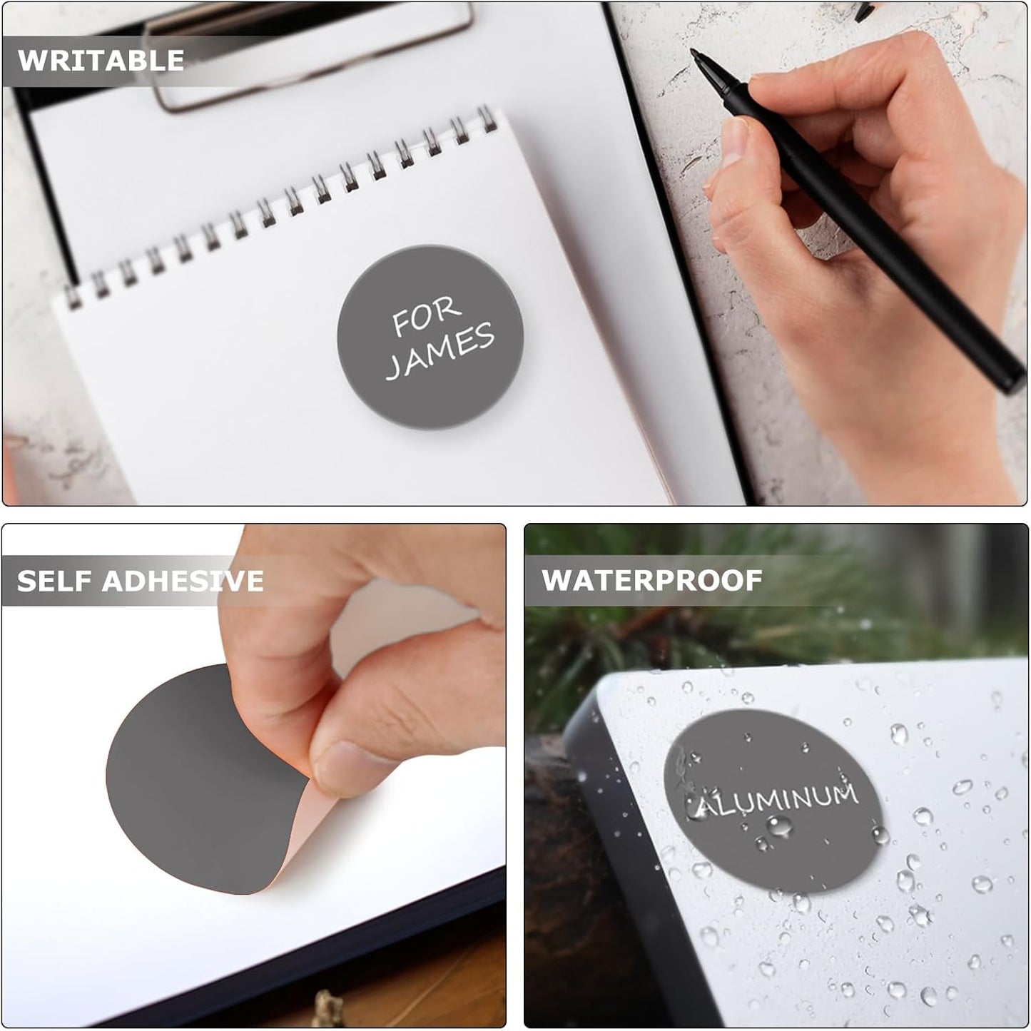 Gray Dot Stickers 2 Inches Round Sticker, Circle Colored Labels Color Coding Labels for Office Classroom Toddlers Activity 80 Pieces