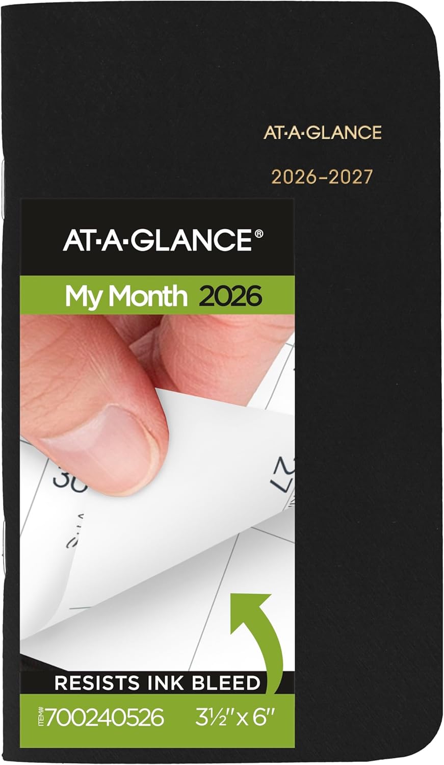 AT-A-GLANCE 2026-2027 Planner, 2 Year Monthly Planner, 3.5" x 6", Pocket Size, Black (700240526)