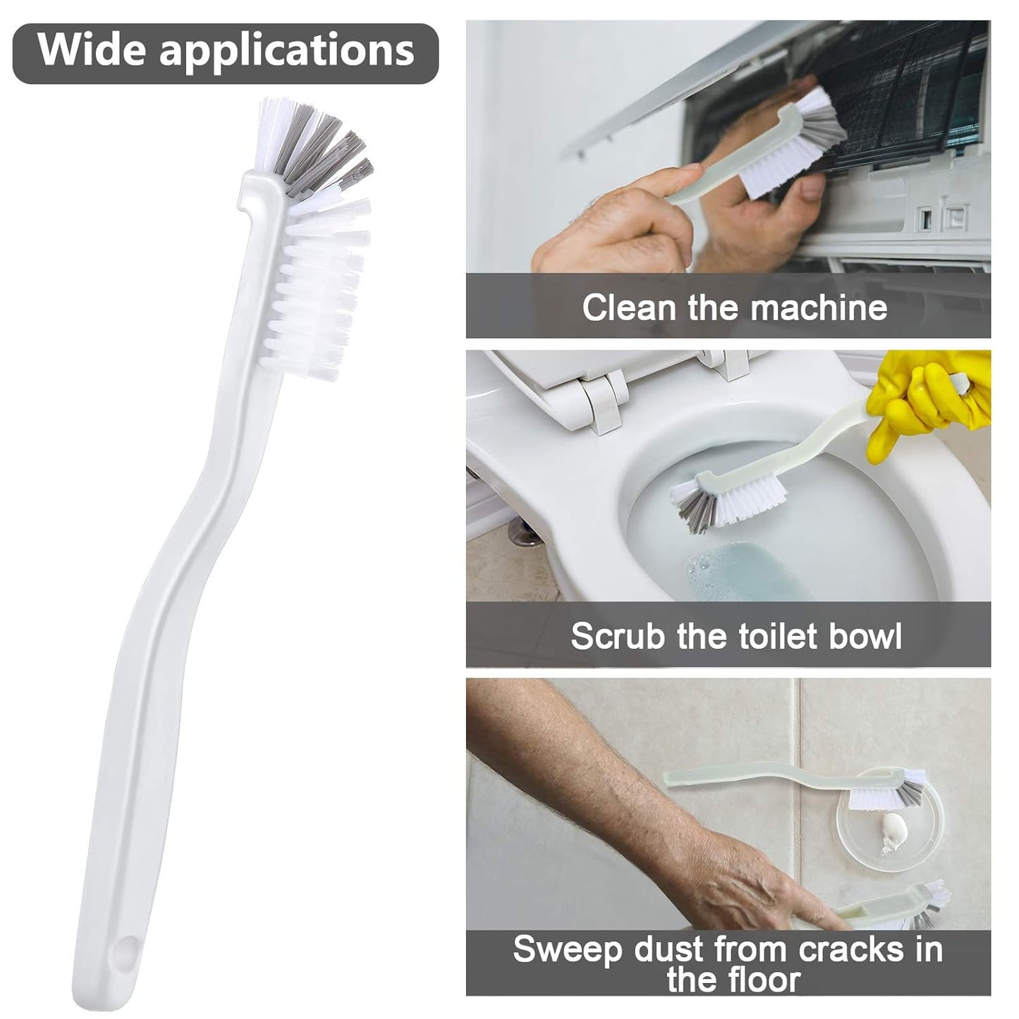 Patelai 4 Pieces Cleaning Brush Sets Small Scrub Brush Household Use for Cleaning Bottle Sink Kitchen Sink Corner Dish Edge Grout Bathroom Sliding Door Window Track(White)